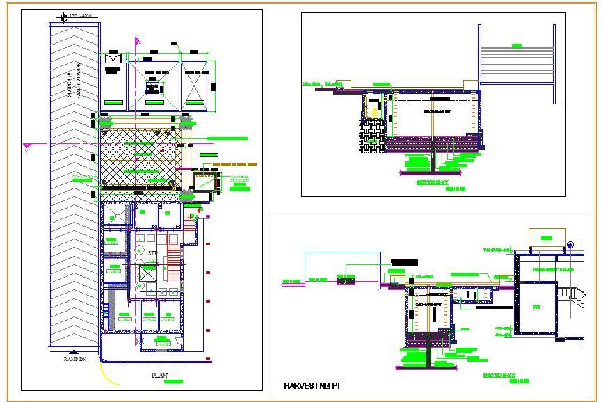 Water Harvesting Pit Construction Details- AutoCAD DWG